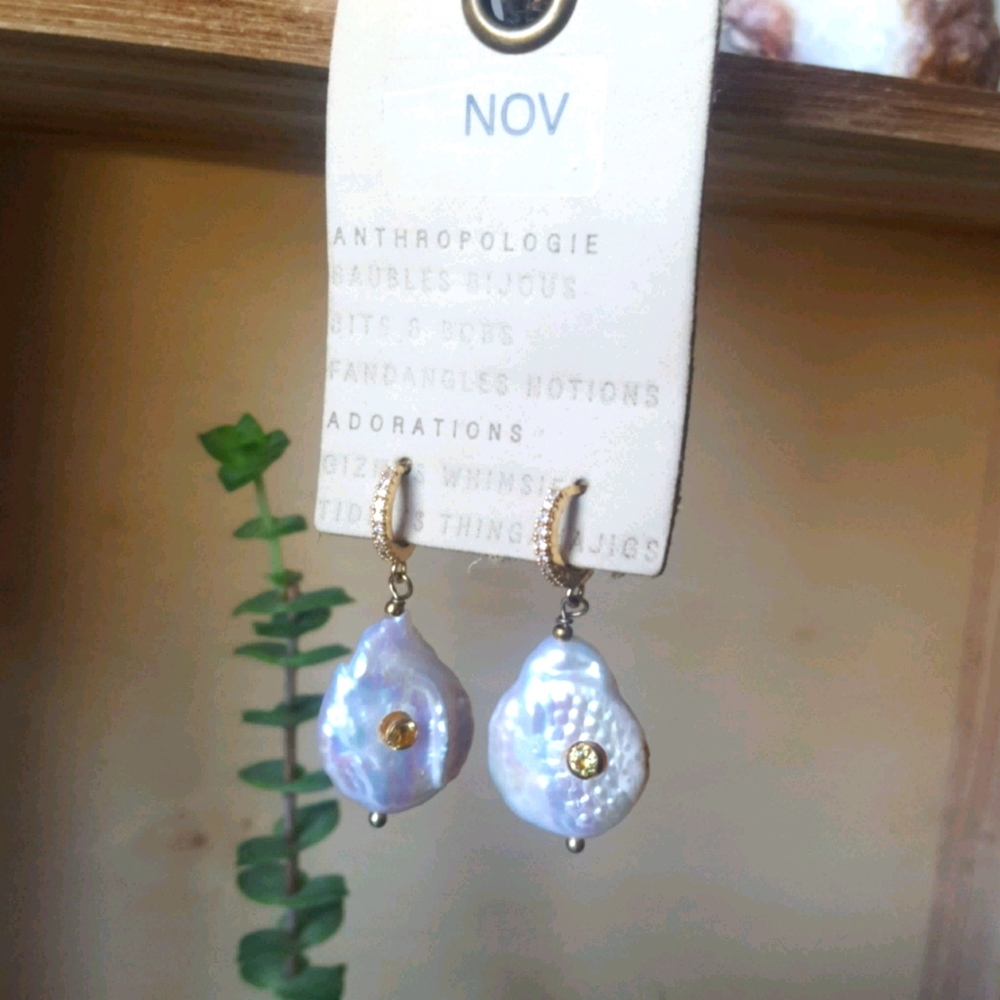 Anthropologie Pearl Earrings NWOT